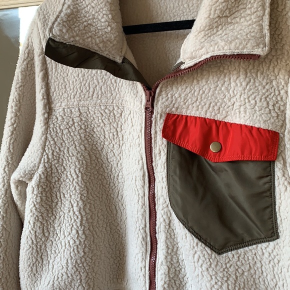 URBAN OUTFITTERS without walls ivory fleece Sherpa jacket (large) ✨ - Picture 3 of 4